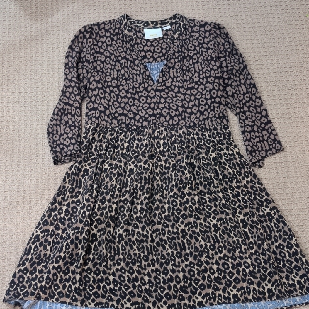 Anthropologie Maeve Leopard Print Dress size small